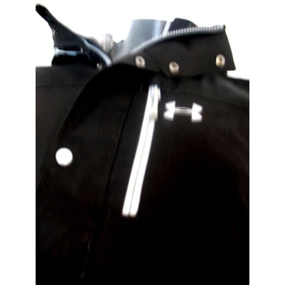 MENS UNDER ARMOUR M SOFT SHELL COAT LINED BLACK HOODED COAT go by measurement - Picture 3 of 13